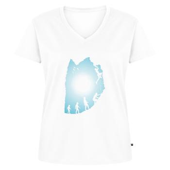 Escalade - T-shirt encolure en V Premium bio Femme - blanc - Devant - AI Model Female 172 dark (172cm)