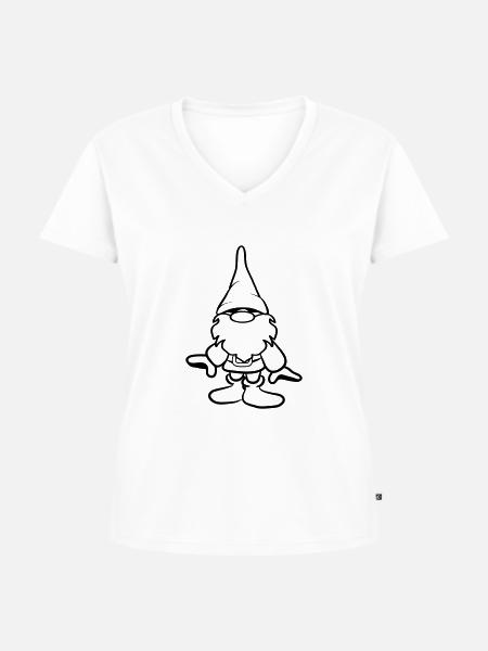 Zwerg witzig - Frauen Premium Bio T-Shirt mit V-Ausschnitt - Weiß