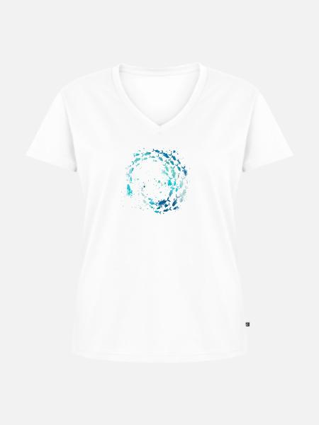 fischschwarm,fische,malerei,bunt,graffiti,blau - Frauen Premium Bio T-Shirt mit V-Ausschnitt - Weiß