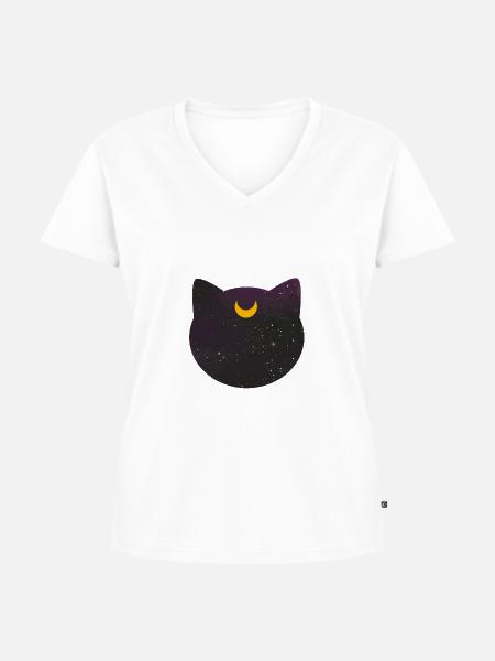 Luna - Frauen Premium Bio T-Shirt mit V-Ausschnitt - Weiß