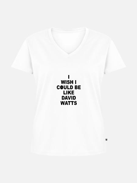 DAVID WATTS - Frauen Premium Bio T-Shirt mit V-Ausschnitt - Weiß