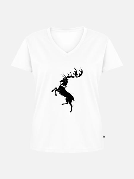 Coat of thrones - Frauen Premium Bio T-Shirt mit V-Ausschnitt - Weiß