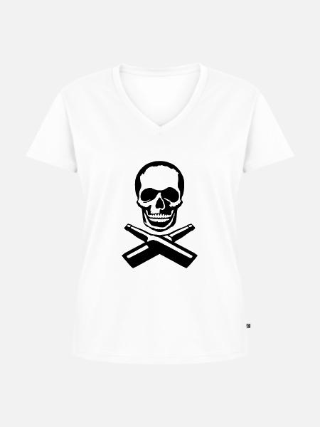 jolly drunker - Frauen Premium Bio T-Shirt mit V-Ausschnitt - Weiß