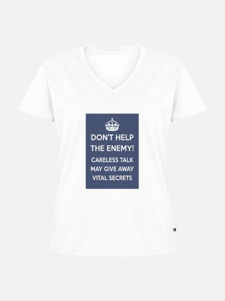 KEEP CALM FEIND - Frauen Premium Bio T-Shirt mit V-Ausschnitt - Weiß