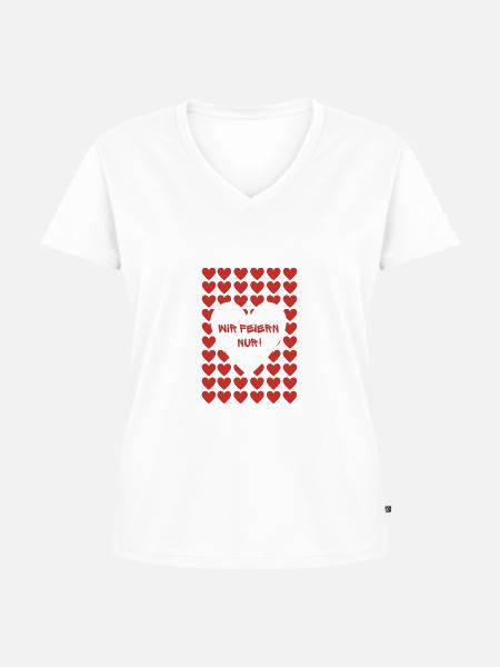 Red Hot Bride Tribe - Frauen Premium Bio T-Shirt mit V-Ausschnitt - Weiß