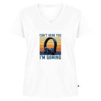 Gaming - Frauen Premium Bio T-Shirt mit V-Ausschnitt - Weiß - Vorne - AI Model Female 172 dark (172cm)