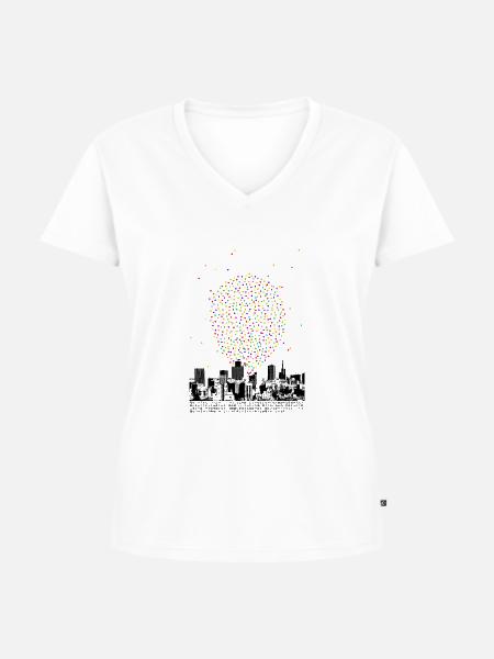 Luftballon - Frauen Premium Bio T-Shirt mit V-Ausschnitt - Weiß