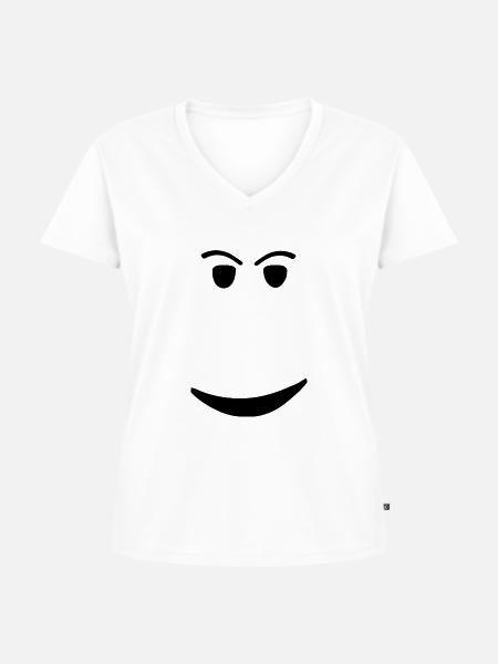 ROBLOX CHILL FACE - Frauen Premium Bio T-Shirt mit V-Ausschnitt - Weiß