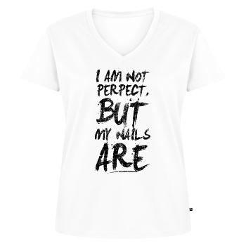 Nail salon fingernail nail polish - Women's Premium Organic V-neck T-shirt - white - Front - AI Model Female 172 dark (172cm)