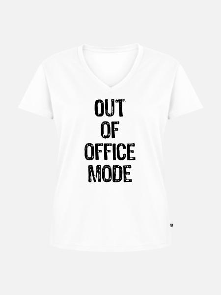 Out of Office Mode  - Frauen Premium Bio T-Shirt mit V-Ausschnitt - Weiß