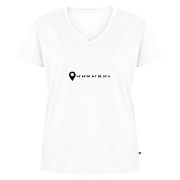 Coordonnées de Görlitz - T-shirt encolure en V Premium bio Femme - blanc - Devant - AI Model Female 172 dark (172cm)