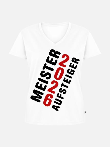 Meister und Aufsteiger 2026  - Frauen Premium Bio T-Shirt mit V-Ausschnitt - Weiß