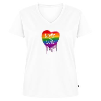 love is love,love,herz,graffiti,malerei - Frauen Premium Bio T-Shirt mit V-Ausschnitt - Weiß - Vorne - AI Model Female 172 dark (172cm)
