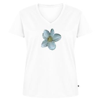 White Clematis Flower - Women's Premium Organic V-neck T-shirt - white - Front - AI Model Female 172 dark (172cm)