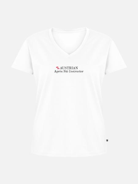 Austrian Apres Ski Instructor - Frauen Premium Bio T-Shirt mit V-Ausschnitt - Weiß