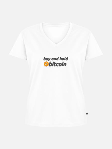 Bitcoin - Frauen Premium Bio T-Shirt mit V-Ausschnitt - Weiß