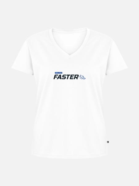 Älter, weiser, schneller! - Frauen Premium Bio T-Shirt mit V-Ausschnitt - Weiß