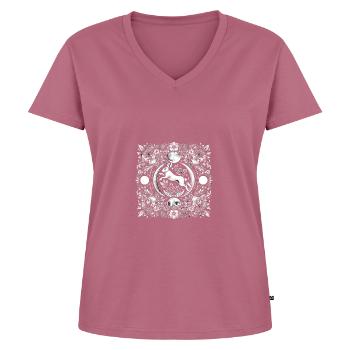 Easter Ostara Eostre Pagan Spring Hare - Women's Premium Organic V-neck T-shirt - mauve - Front - AI Model Female 172 dark (172cm)
