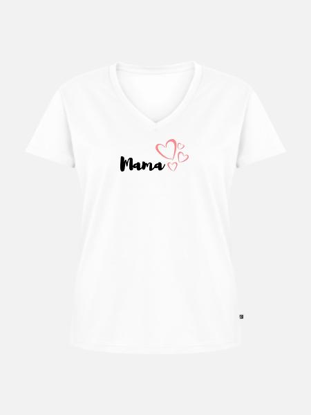 Mom heart - Women's Premium Organic V-neck T-shirt - white