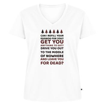 Kann ich Ihr Ei für Sie füllen - Frauen Premium Bio T-Shirt mit V-Ausschnitt - Weiß - Vorne - AI Model Female 172 dark (172cm)