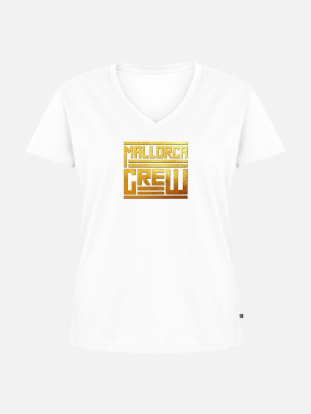 Mallorca Crew - Frauen Premium Bio T-Shirt mit V-Ausschnitt - Weiß