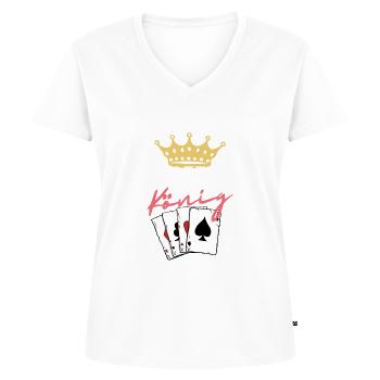 Watten König - Frauen Premium Bio T-Shirt mit V-Ausschnitt - Weiß - Vorne - AI Model Female 172 dark (172cm)