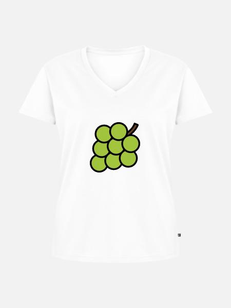 Weintrauben - Frauen Premium Bio T-Shirt mit V-Ausschnitt - Weiß
