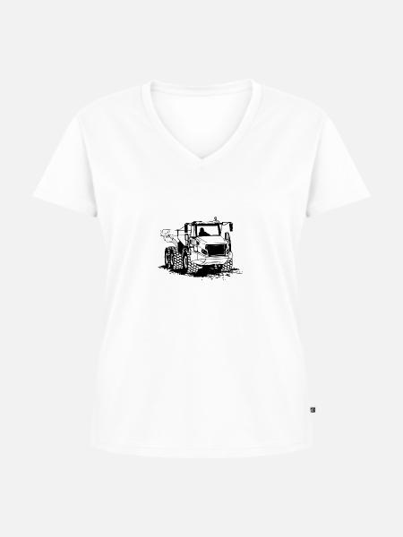 Muldenkipper - Kipplaster - LKW - Truck - Frauen Premium Bio T-Shirt mit V-Ausschnitt - Weiß