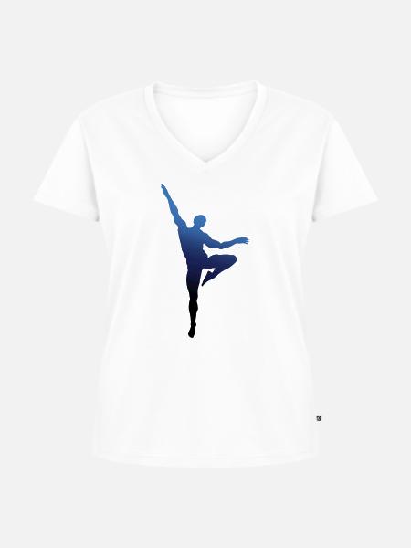 Tanzen - Ballett - Mann - Frauen Premium Bio T-Shirt mit V-Ausschnitt - Weiß