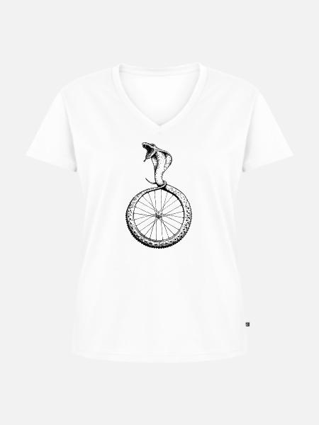 Snakebite - Frauen Premium Bio T-Shirt mit V-Ausschnitt - Weiß