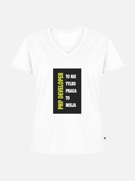 PHP Entwickler - Frauen Premium Bio T-Shirt mit V-Ausschnitt - Weiß