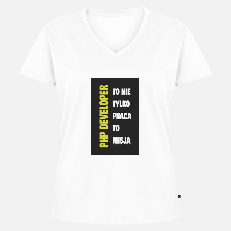 Php Developer - Women's Premium Organic V-neck T-shirt - white