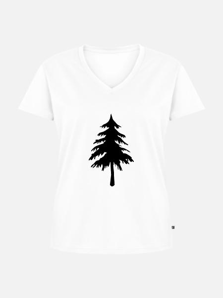 Baum Urwald - Frauen Premium Bio T-Shirt mit V-Ausschnitt - Weiß