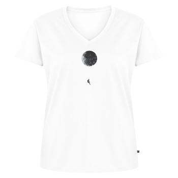 Mond - Frauen Premium Bio T-Shirt mit V-Ausschnitt - Weiß - Vorne - AI Model Female 172 dark (172cm)
