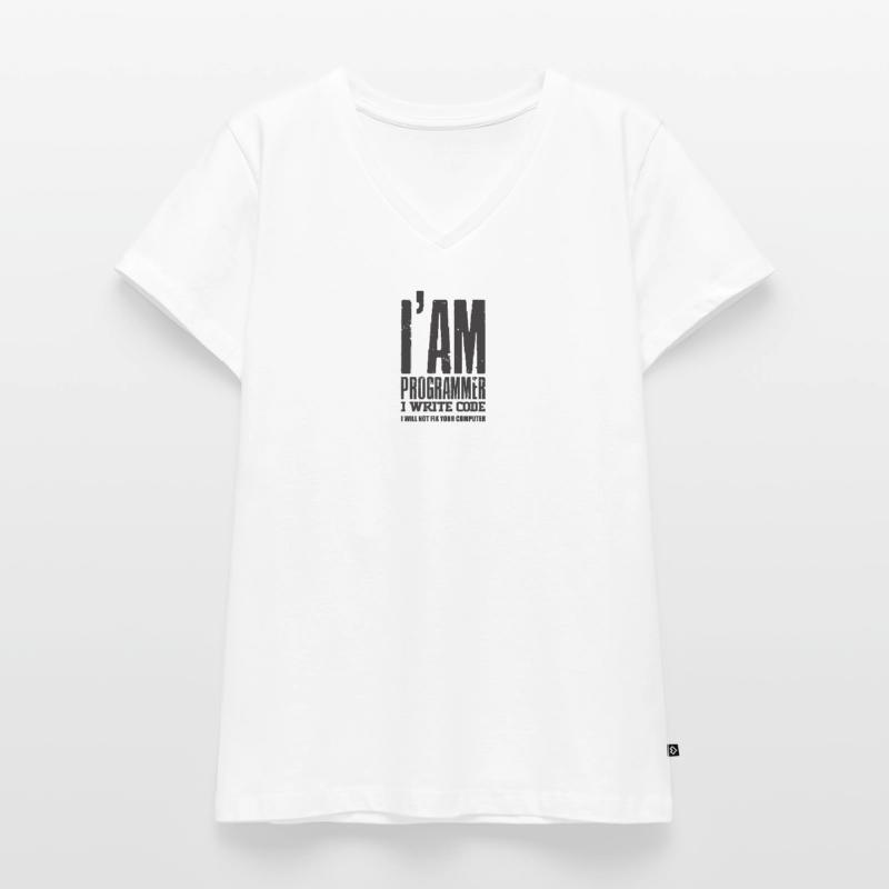 programmeur T-shirt encolure en V Premium bio Femme