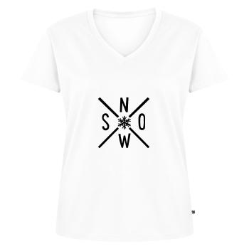 snow - Women's Premium Organic V-neck T-shirt - white - Front - AI Model Female 172 dark (172cm)