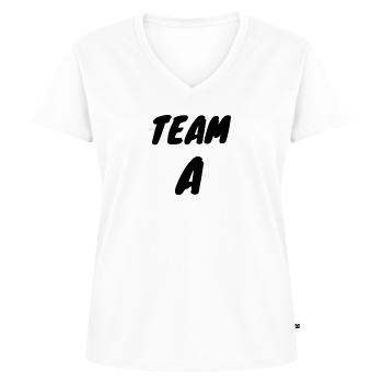 Team Team Team Sport Groupe Club - T-shirt encolure en V Premium bio Femme - blanc - Devant - AI Model Female 172 dark (172cm)
