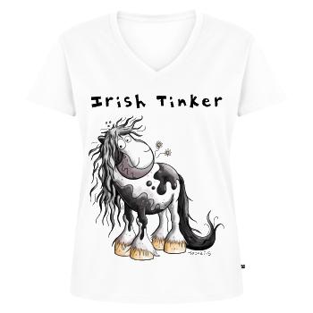 Cute Irish Tinker - Women's Premium Organic V-neck T-shirt - white - Front - AI Model Female 172 dark (172cm)