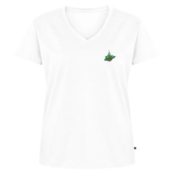 Zimmerpflanze - Frauen Premium Bio T-Shirt mit V-Ausschnitt - Weiß - Vorne - AI Model Female 172 dark (172cm)