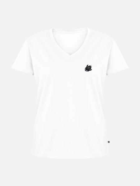Penguin - Frauen Premium Bio T-Shirt mit V-Ausschnitt - Weiß