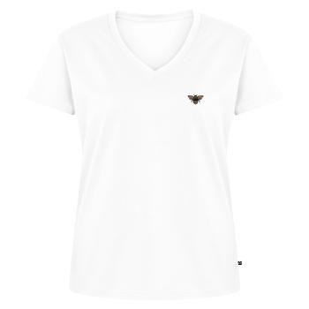 Hummel - Frauen Premium Bio T-Shirt mit V-Ausschnitt - Weiß - Vorne - AI Model Female 172 dark (172cm)
