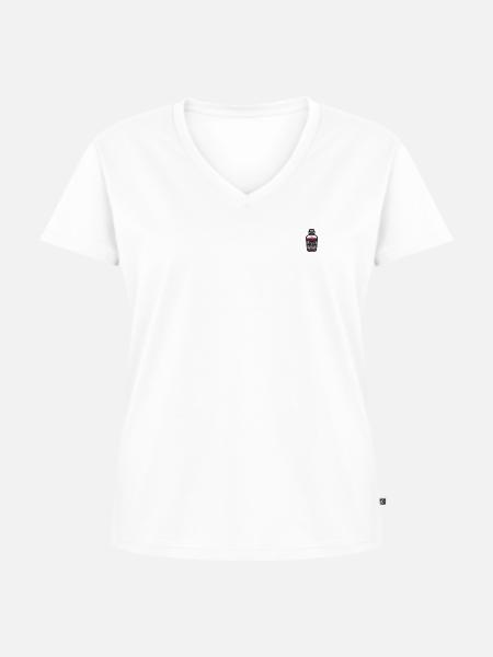 Love potion - Frauen Premium Bio T-Shirt mit V-Ausschnitt - Weiß