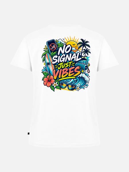 No Signal Just Vibes Strandgrafik - Frauen Premium Bio T-Shirt mit V-Ausschnitt - Weiß