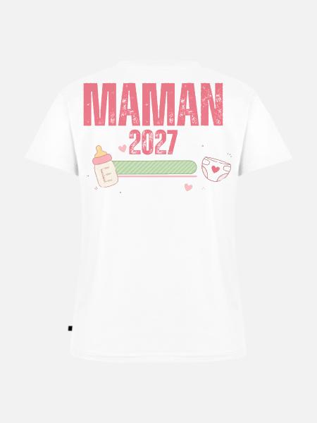Mutter 2027 Schwangerschaftsankündigung – Werdende Mutter - Frauen Premium Bio T-Shirt mit V-Ausschnitt - Weiß