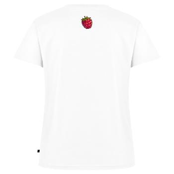 Himbeere Cartoon funkeln - Frauen Premium Bio T-Shirt mit V-Ausschnitt - Weiß - Hinten - AI Model Female 172 dark (172cm)