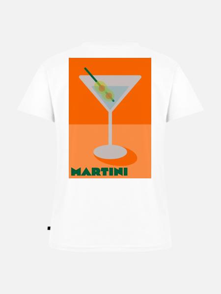 Martini Print - Frauen Premium Bio T-Shirt mit V-Ausschnitt - Weiß