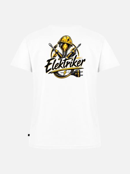 Elektriker Power Icon - Frauen Premium Bio T-Shirt mit V-Ausschnitt - Weiß