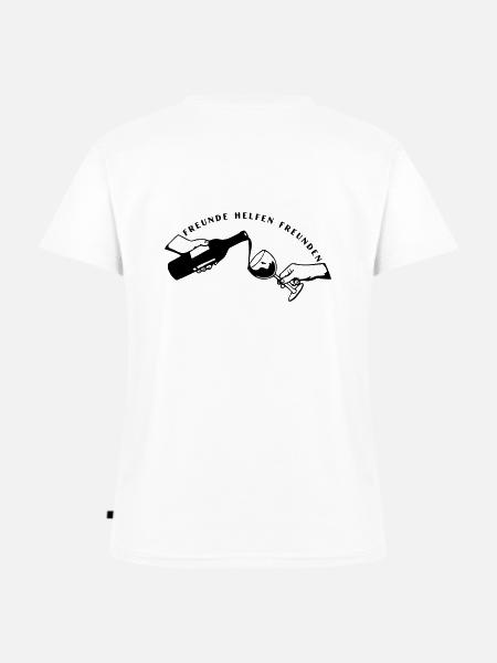Freunde helfen Freunden - Frauen Premium Bio T-Shirt mit V-Ausschnitt - Weiß