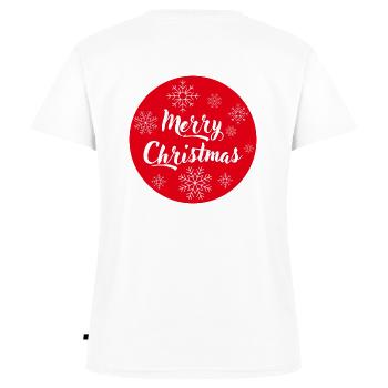 Frohe Weihnachten - Frauen Premium Bio T-Shirt mit V-Ausschnitt - Weiß - Hinten - AI Model Female 172 dark (172cm)