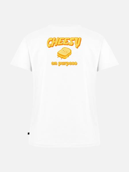 Cheesy on Purpose – Grilled Cheese - Frauen Premium Bio T-Shirt mit V-Ausschnitt - Weiß